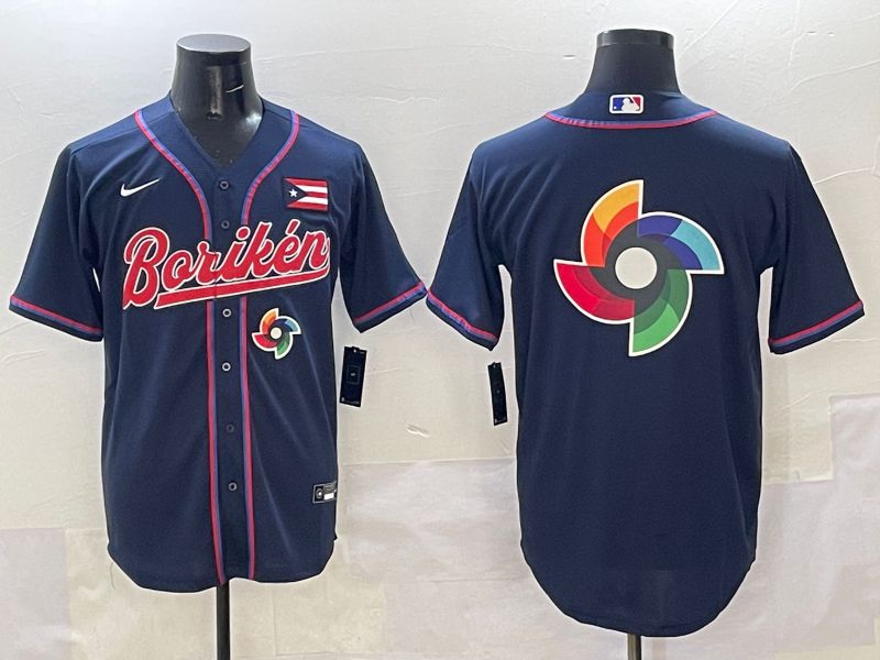 Men Puerto Rico Blank Blue Joint Name 2025 Nike MLB Jersey style 18->more jerseys->MLB Jersey